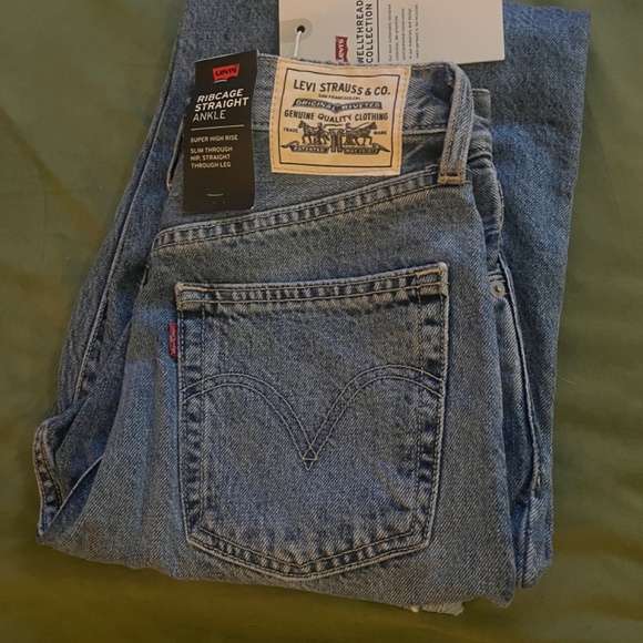 NWT Levi's Wellthread Ribcage Straight Moon Stone Indigo Hemp - Picture 3 of 3